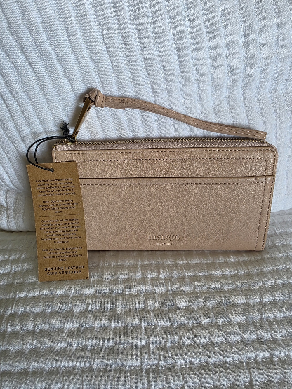 margot Genuine Leather Wristlet Wallet - Nude Pink